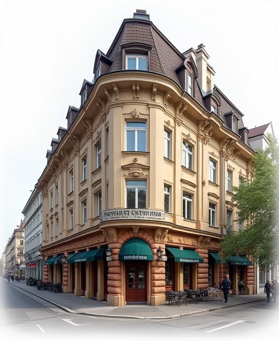 Die historische Fassade des Kaffeehaus Zenith in der Mariahilfer Straße.